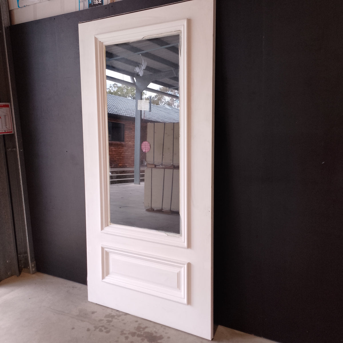 External Timber Door - 2340h x 1200w Solid Core w/ 1 X Clear Glass (PPEN 2G) *Factory 2nd* 30795