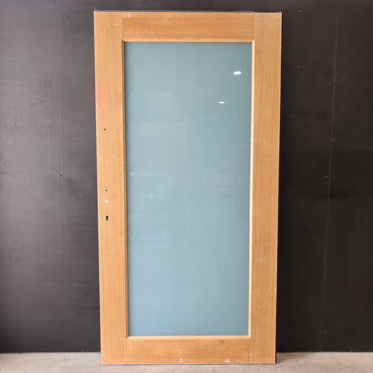 External Timber Door - 2340h x 1200w Solid Core w/ 1 X Obscure Glass (AWO21GT) *Factory 2nd* 30796