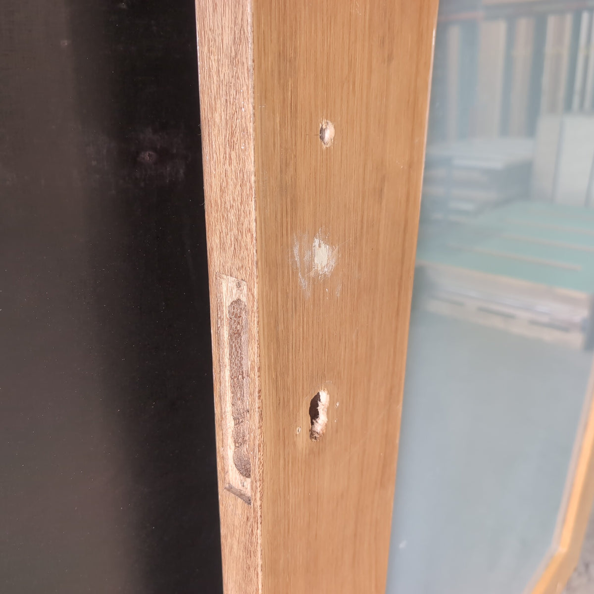 External Timber Door - 2340h x 1200w Solid Core w/ 1 X Obscure Glass (AWO21GT) *Factory 2nd* 30796