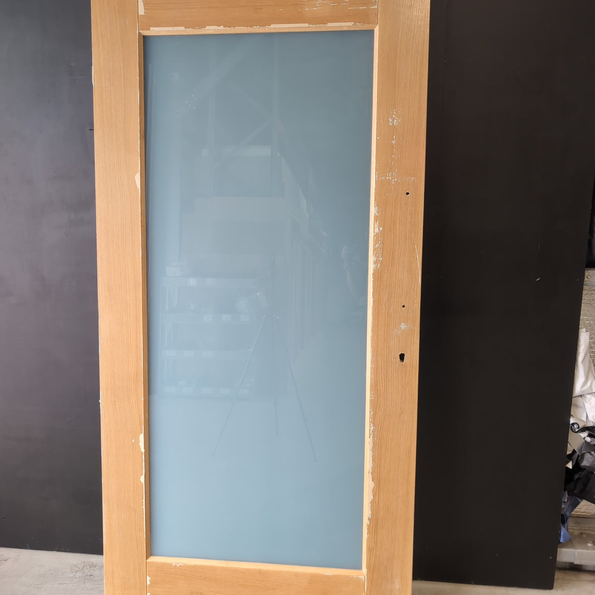 External Timber Door - 2340h x 1200w Solid Core w/ 1 X Obscure Glass (AWO21GT) *Factory 2nd* 30796