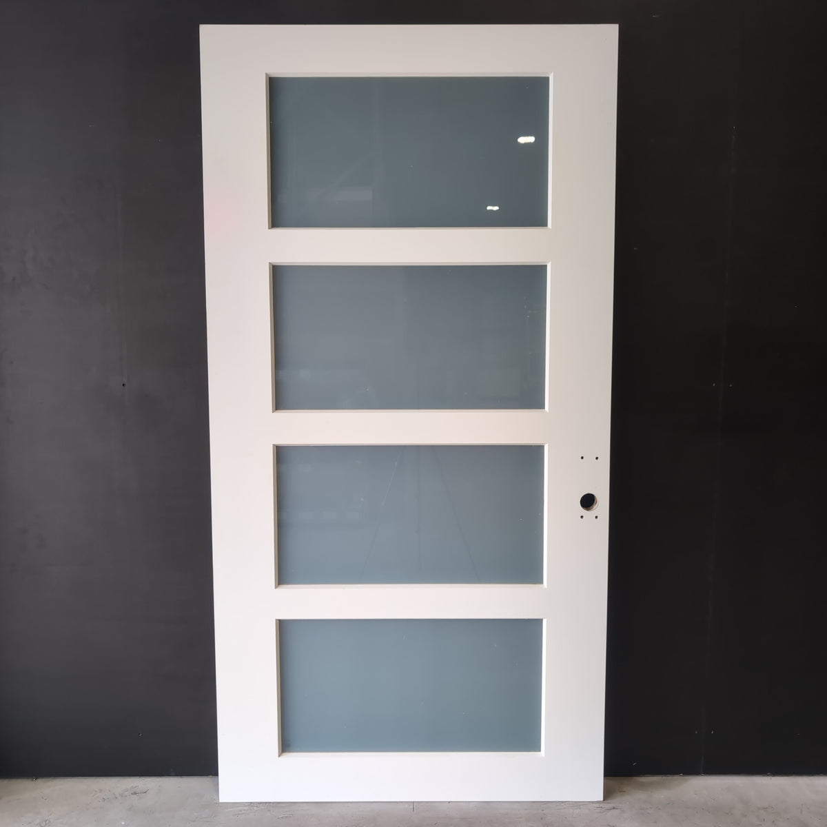 External Timber Door - 2340h x 1200w Solid Core w/ 4 X Obscure Glass (PMAD4G) *Factory 2nd* 30797