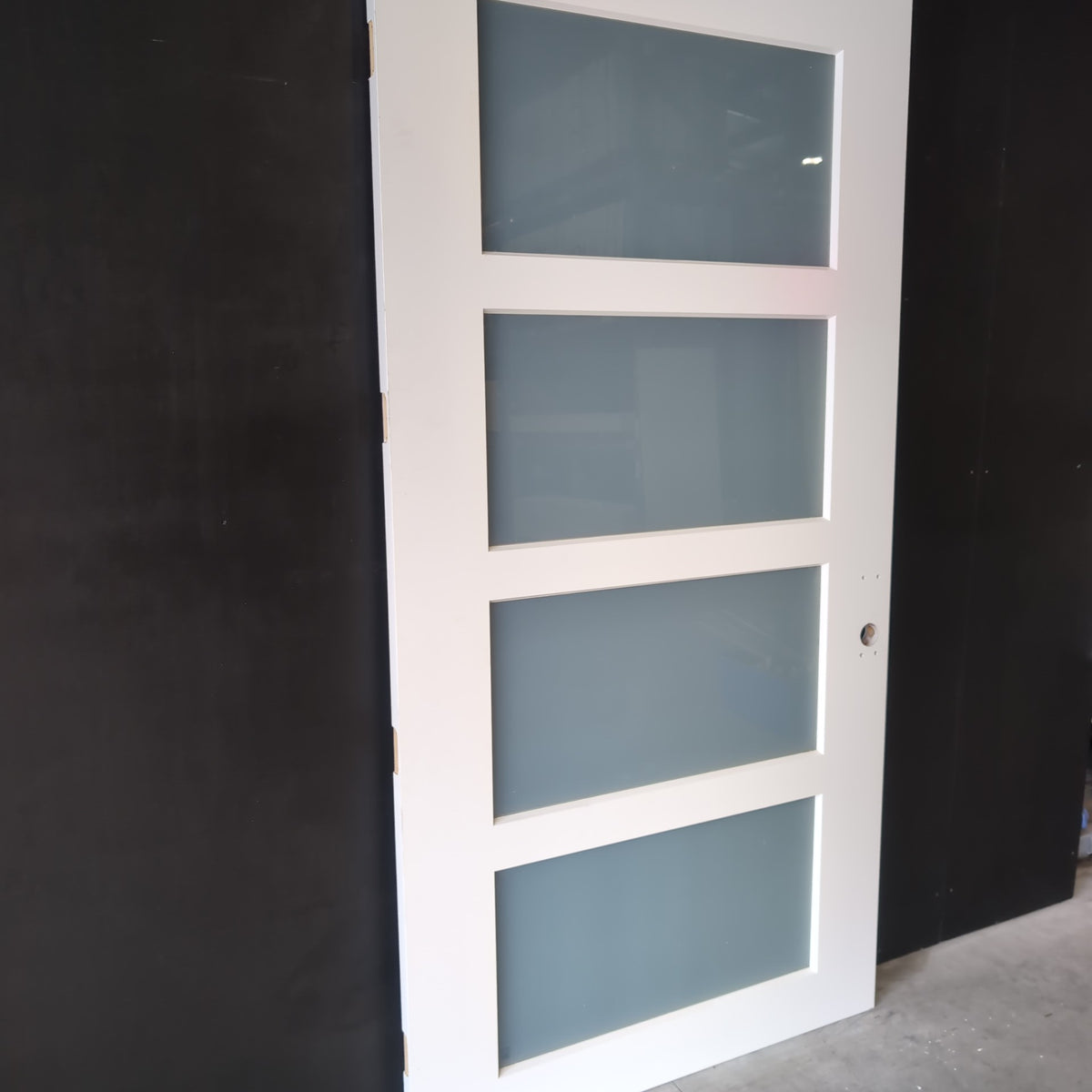 External Timber Door - 2340h x 1200w Solid Core w/ 4 X Obscure Glass (PMAD4G) *Factory 2nd* 30797