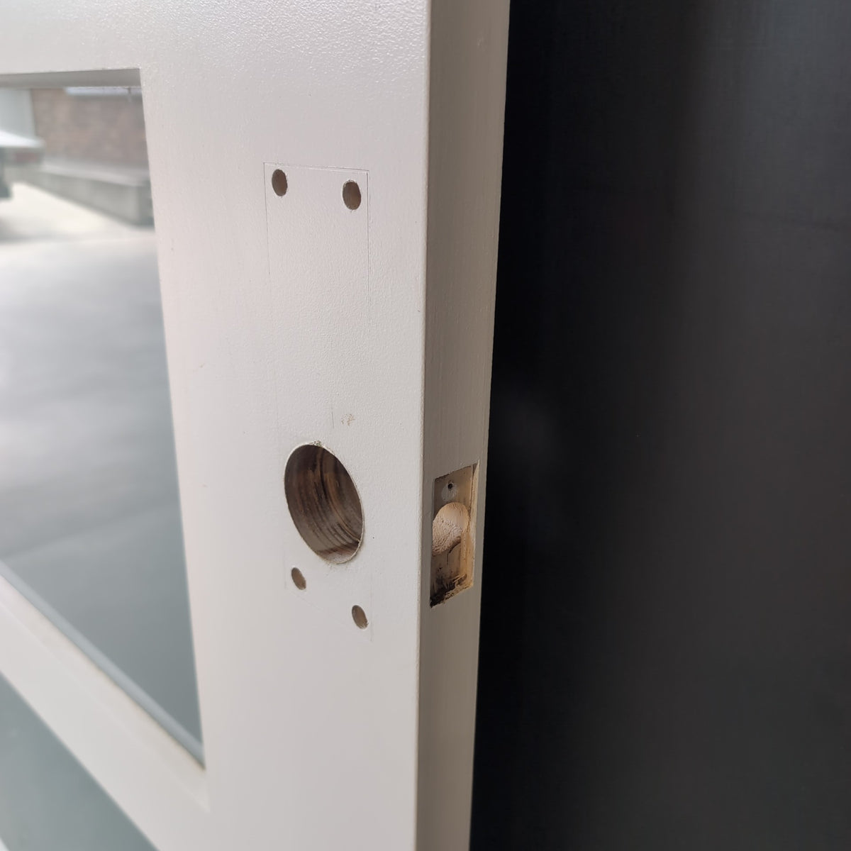 External Timber Door - 2340h x 1200w Solid Core w/ 4 X Obscure Glass (PMAD4G) *Factory 2nd* 30797