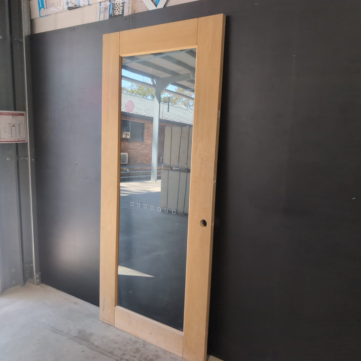 External Timber Door - 2340h x 1020w Solid Core w/ 1 X Clear Glass (AWOWS21) *Factory 2nd* 30799