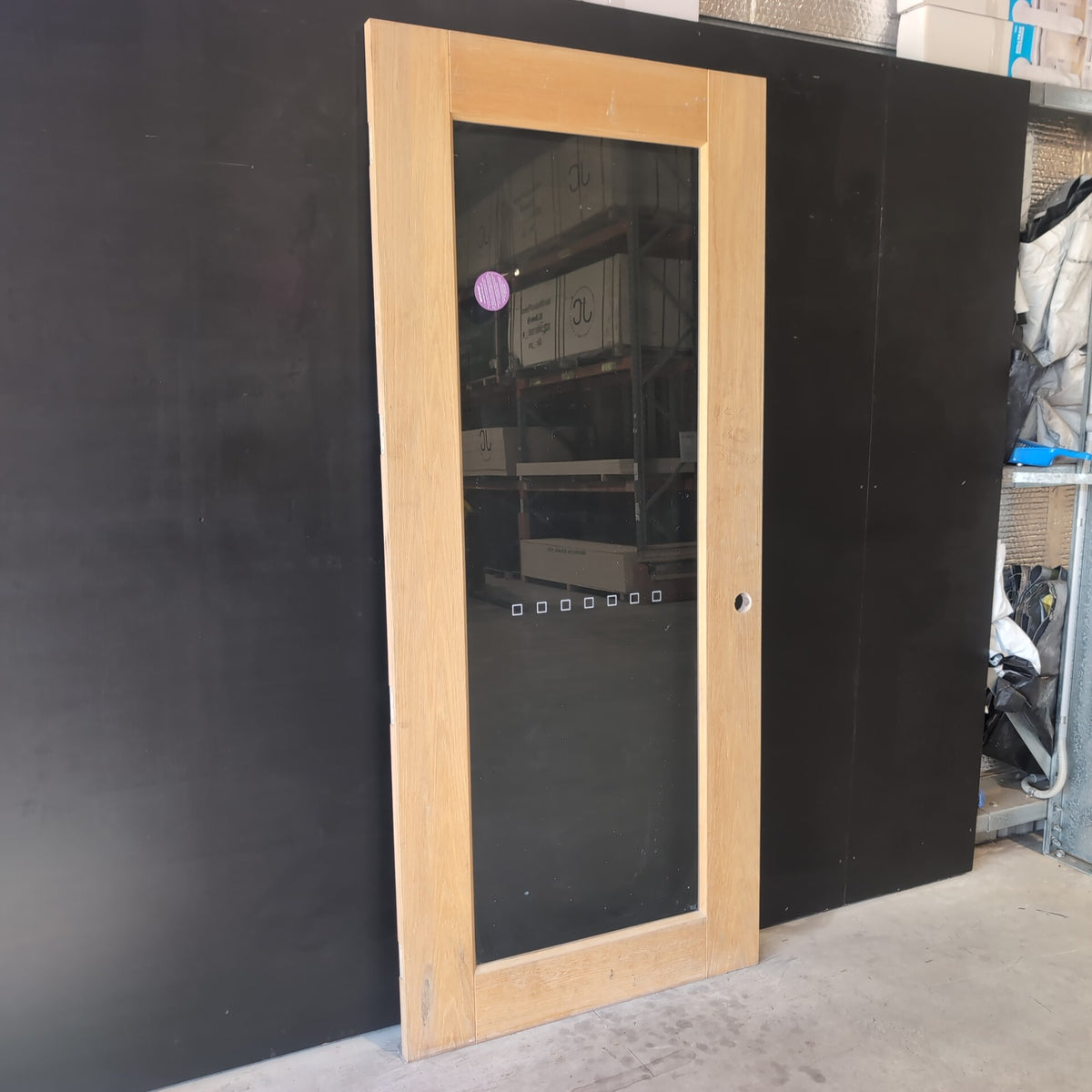 External Timber Door - 2340h x 1020w Solid Core w/ 1 X Clear Glass (AWOWS21) *Factory 2nd* 30799