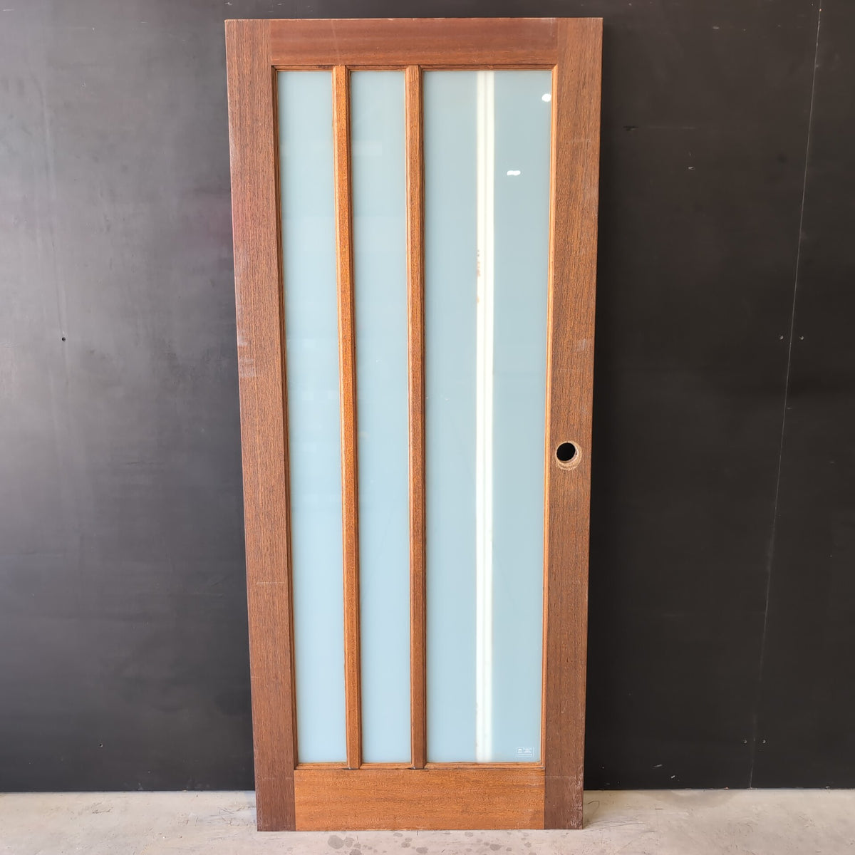 External Timber Door - 2040h x 870w Solid Core w/ 1 X Obscure Glass *Factory 2nd* 30804