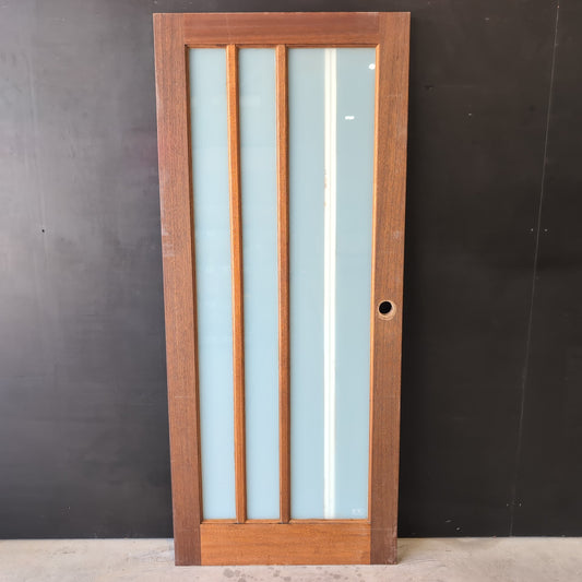 External Timber Door - 2040h x 870w Solid Core w/ 1 X Obscure Glass *Factory 2nd* 30804