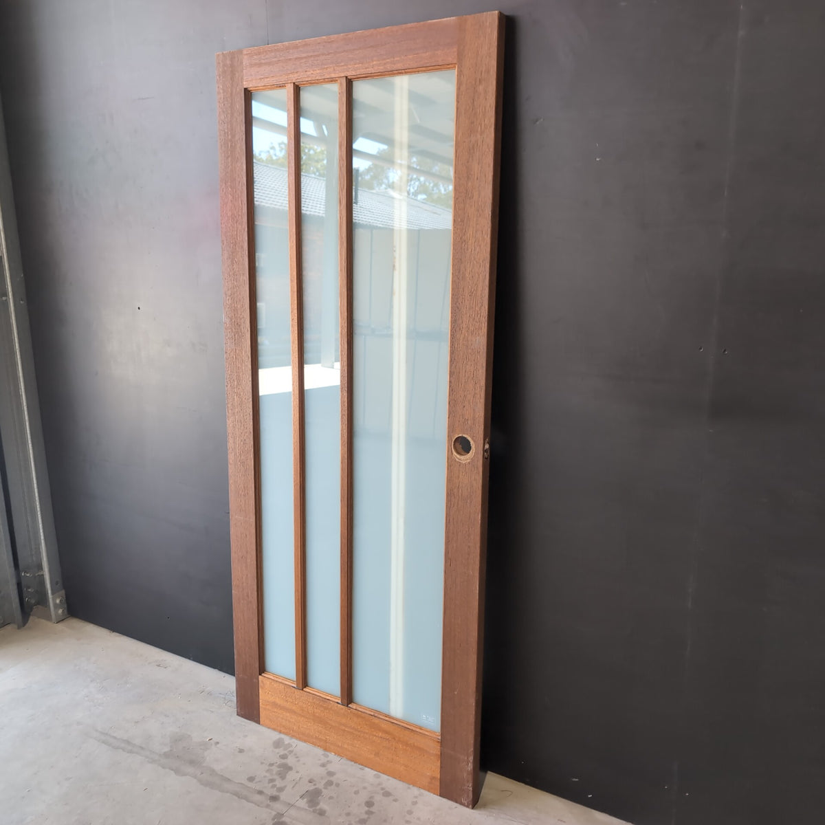 External Timber Door - 2040h x 870w Solid Core w/ 1 X Obscure Glass *Factory 2nd* 30804