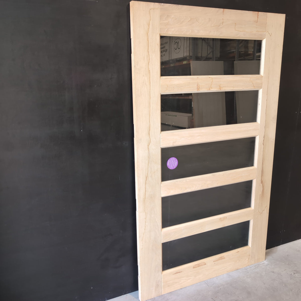 External Timber Door - 2040h x 1200w Solid Core w/ 5 X Clear Glass (AWO5G) *Factory 2nd* 30810
