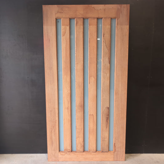 External Timber Door - 2315h x 1200w Solid Core w/ 5x Obscure Glass (INFWS 5VG) *Factory 2nd* 30811