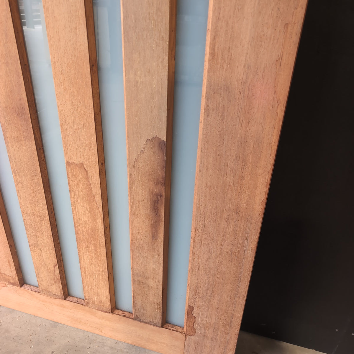 External Timber Door - 2315h x 1200w Solid Core w/ 5x Obscure Glass (INFWS 5VG) *Factory 2nd* 30811