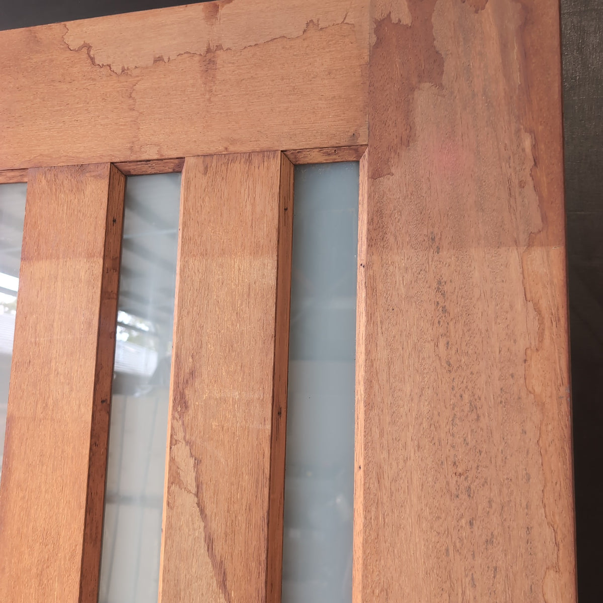 External Timber Door - 2315h x 1200w Solid Core w/ 5x Obscure Glass (INFWS 5VG) *Factory 2nd* 30811