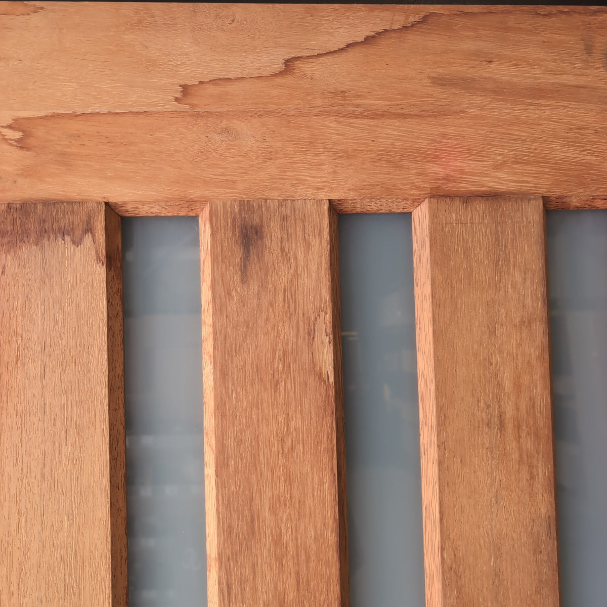 External Timber Door - 2340h x 1200w Solid Core w/ 5x Obscure Glass (INFWS 5VG) *Factory 2nd* 30812