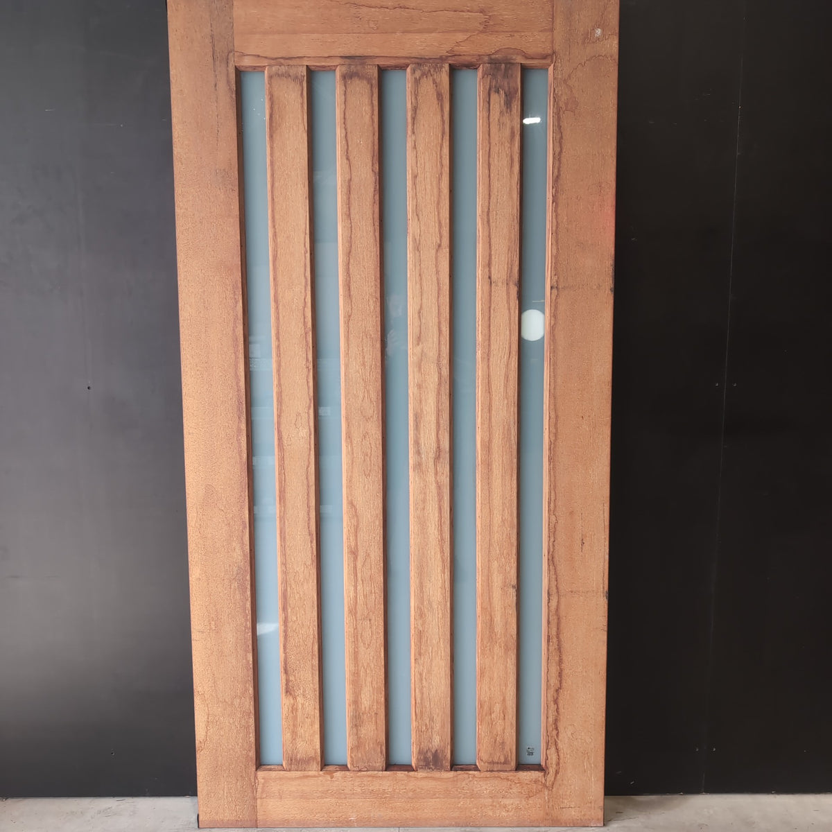 External Timber Door - 2340h x 1200w Solid Core w/ 5x Obscure Glass (INFWS 5VG) *Factory 2nd* 30812
