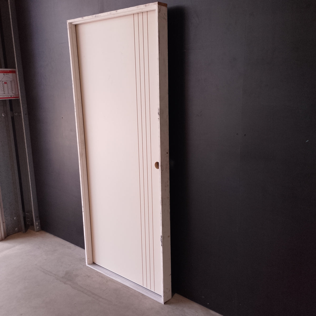Internal Timber Door - Pre-Hung in a 2080h x912w Frame Hollow Core w/ Pattern (HAG9) *Factory 2nd* 30819