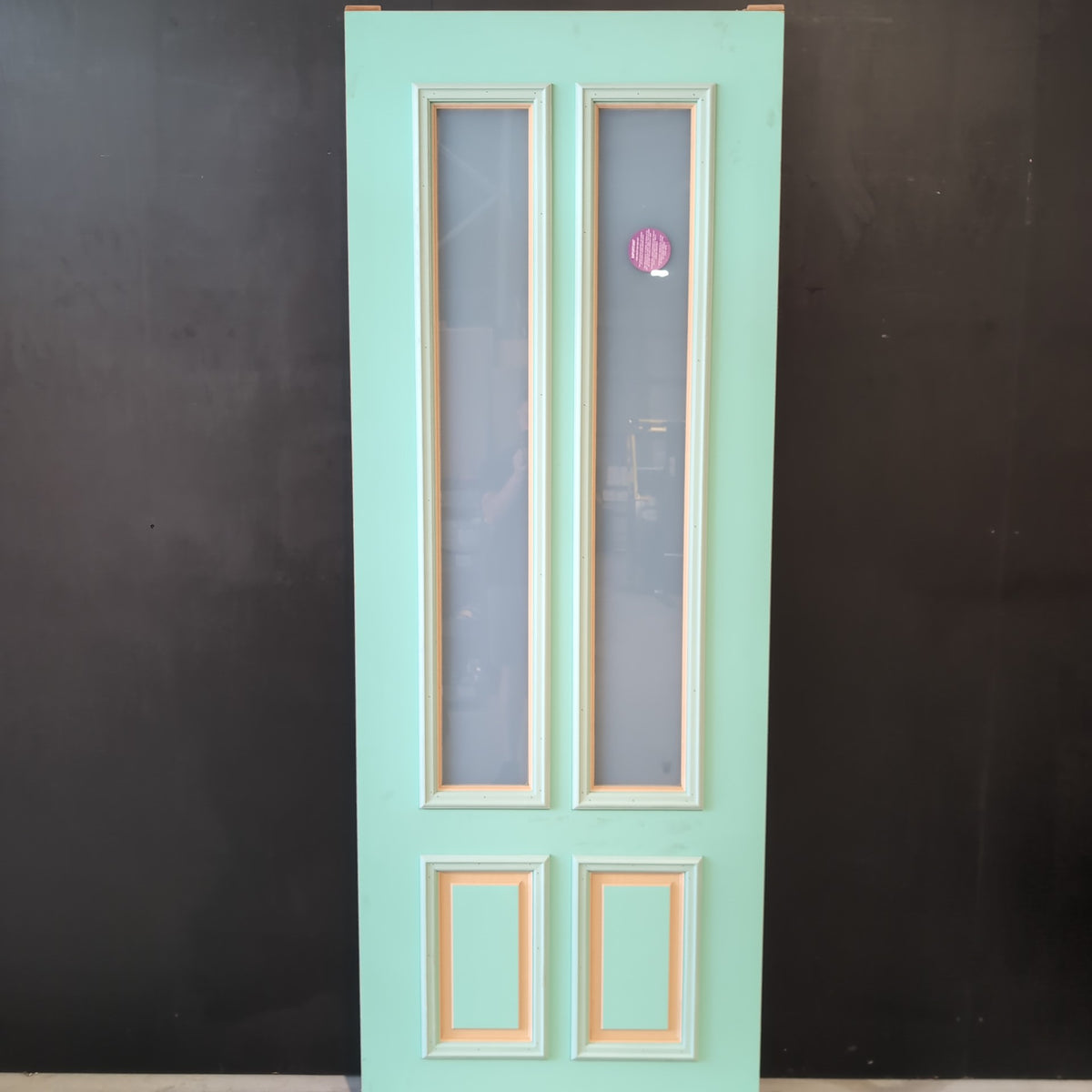 External Timber Door - 2340h x 870w Solid Core w/ 2 X Obscure Glass  (PCL 4G) *Factory 2nd* 30821