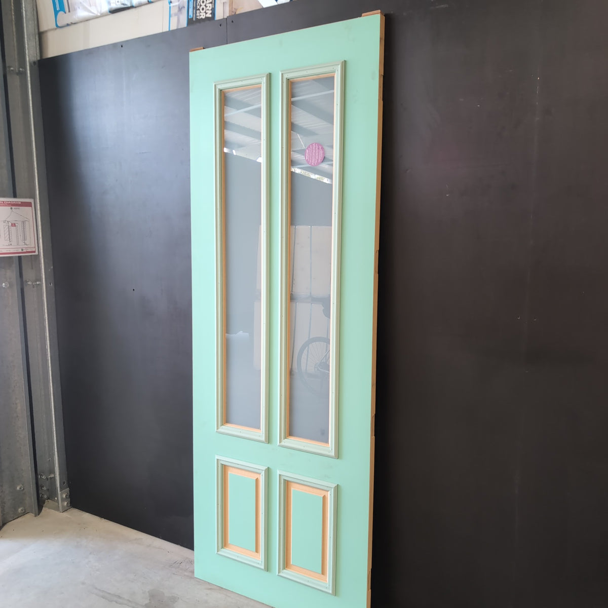 External Timber Door - 2340h x 870w Solid Core w/ 2 X Obscure Glass  (PCL 4G) *Factory 2nd* 30821