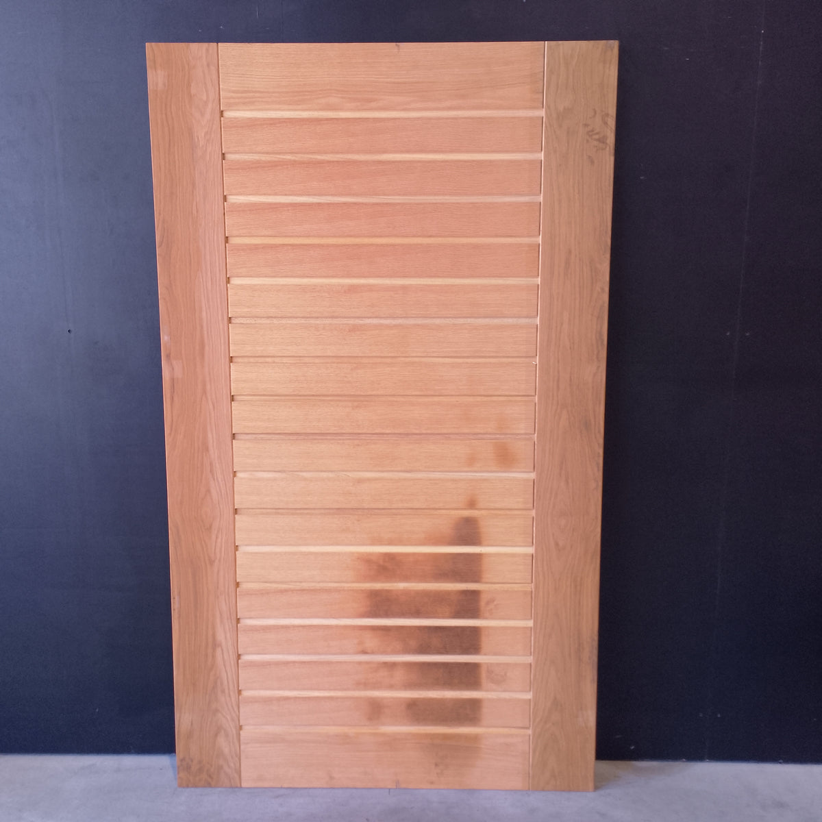 External Timber Door - 2040h x 1200w Solid Core w/ Horizontal Oak Slats AWOWS19H *Factory 2nd* 30822
