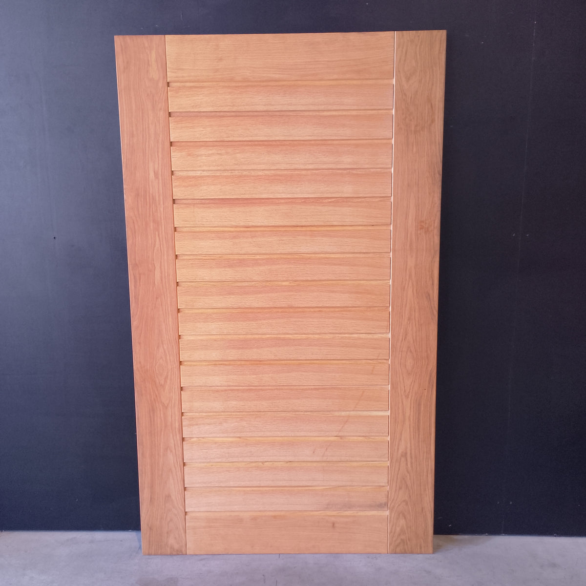External Timber Door - 2040h x 1200w Solid Core w/ Horizontal Oak Slats AWOWS19H *Factory 2nd* 30822