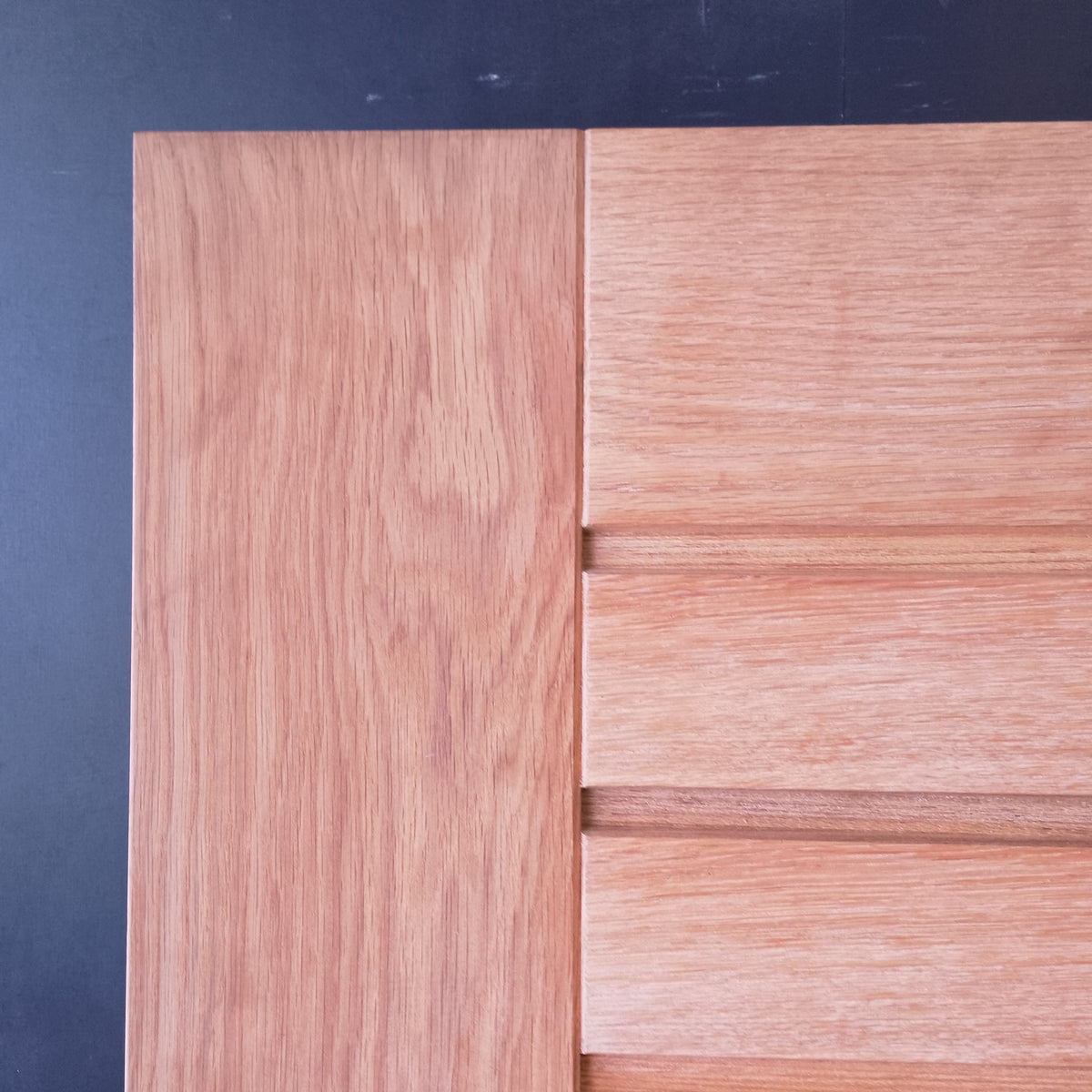 External Timber Door - 2040h x 1200w Solid Core w/ Horizontal Oak Slats AWOWS19H *Factory 2nd* 30822