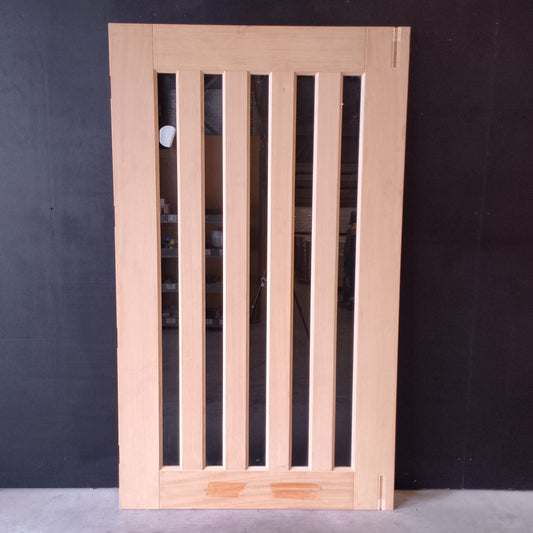 External Timber Door - 2040h x 1200w Solid Core w/ 5 X Clear Glass (AWOWS 5VG) *Factory 2nd* 30824