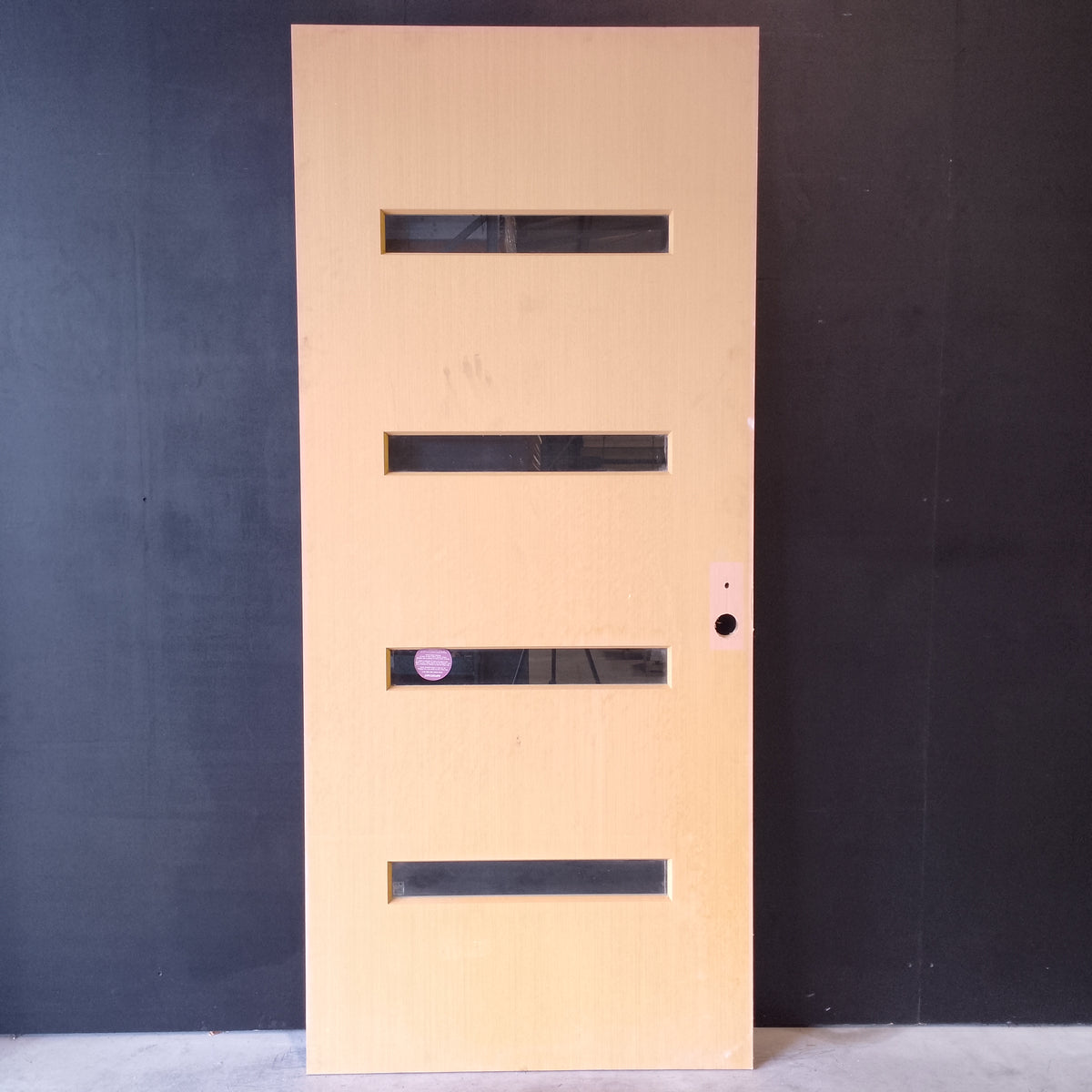 External Timber Door - 2336h x 1020w Solid Core w/ 4 X Clear Glass Timber Veneer (PMAD104) *Factory 2nd* 30828