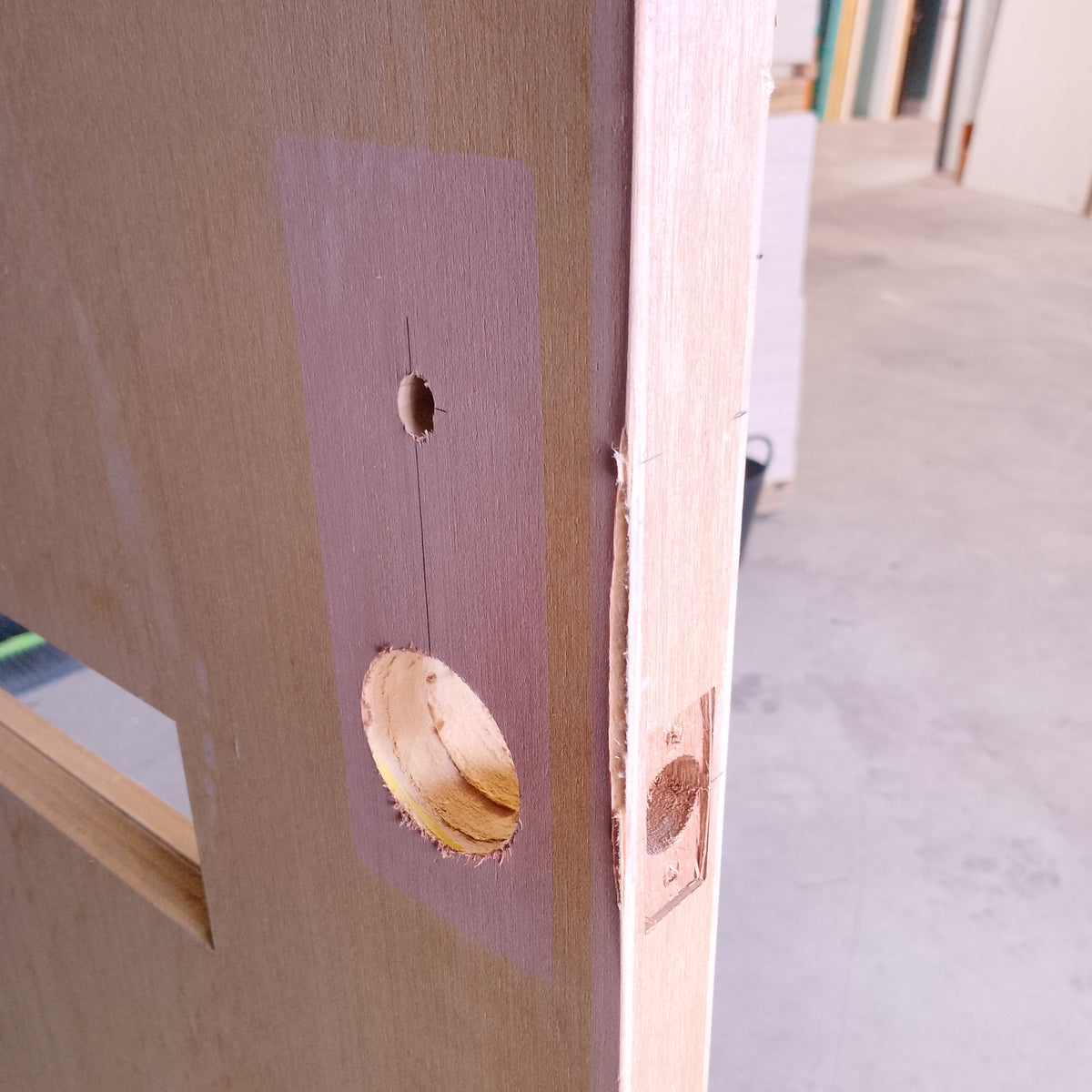 External Timber Door - 2336h x 1020w Solid Core w/ 4 X Clear Glass Timber Veneer (PMAD104) *Factory 2nd* 30828