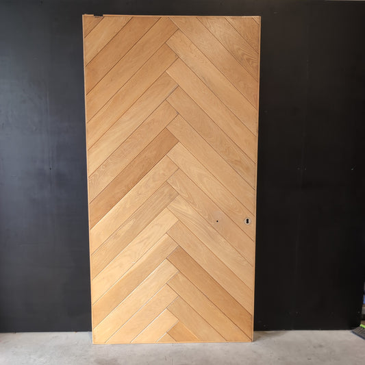 External Timber Door - 2340h x 1200w Solid Core w/ Herringbone Pattern (ELEMWS A5) *Factory 2nd* 30830