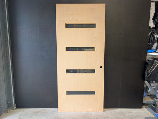 External Timber Door - 2340h x 1020w Solid Core w/ 4 X Clear Glass  (PMAD104) *Factory 2nd* 30652
