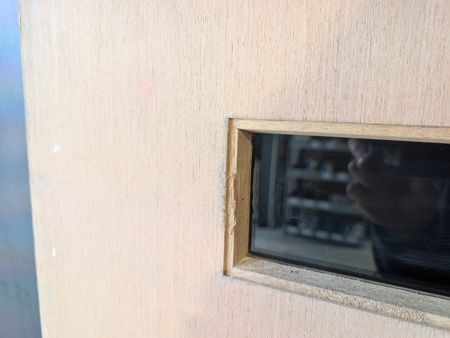 External Timber Door - 2340h x 1020w Solid Core w/ 4 X Clear Glass  (PMAD104) *Factory 2nd* 30652