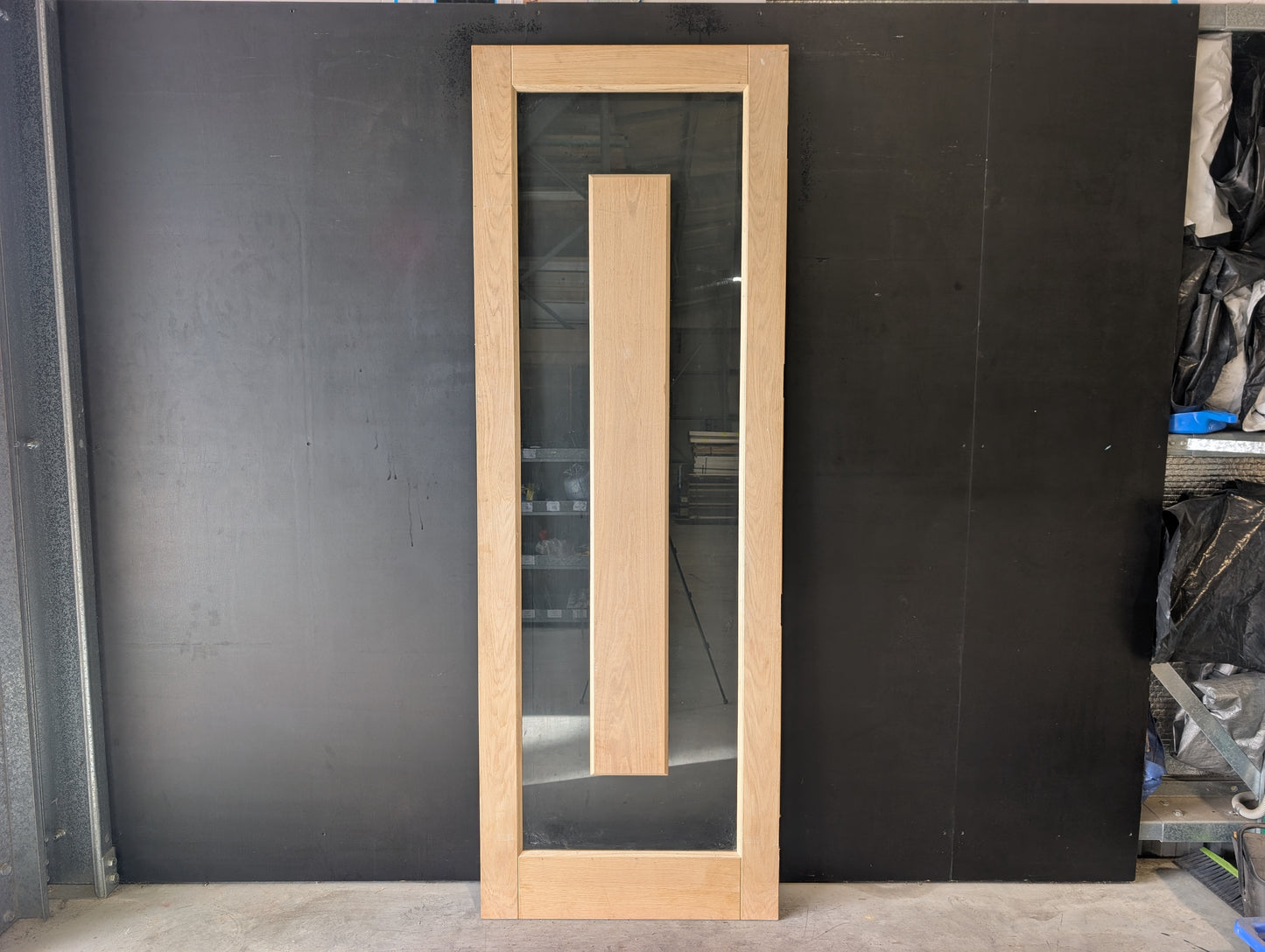 External Timber Door - 2340h x 820w Solid Core w/ Floating Panel  (ALUM1) *Factory 2nd* 30653