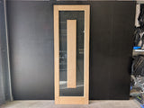 External Timber Door - 2340h x 820w Solid Core w/ Floating Panel  (ALUM1) *Factory 2nd* 30653