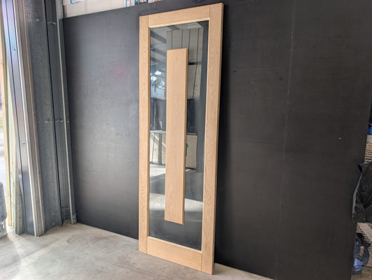 External Timber Door - 2340h x 820w Solid Core w/ Floating Panel (ALUM1) *Factory 2nd* 30653