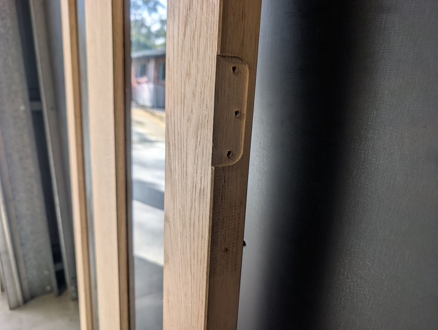 External Timber Door - 2340h x 820w Solid Core w/ Floating Panel  (ALUM1) *Factory 2nd* 30653