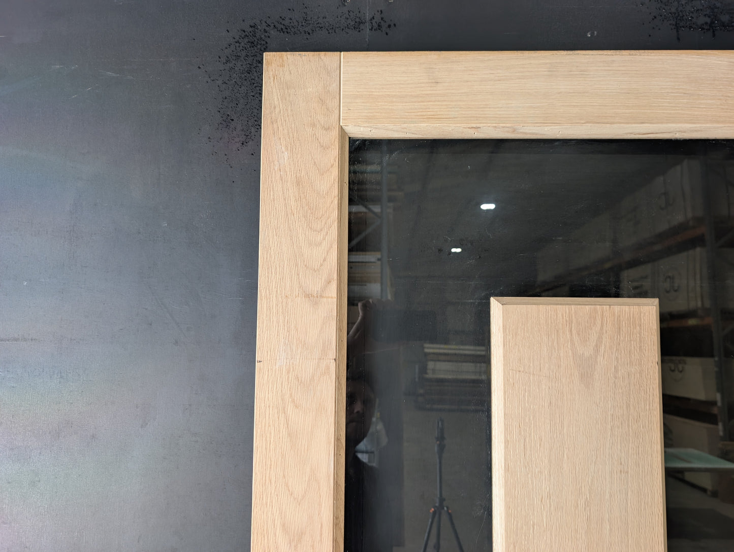 External Timber Door - 2340h x 820w Solid Core w/ Floating Panel  (ALUM1) *Factory 2nd* 30653